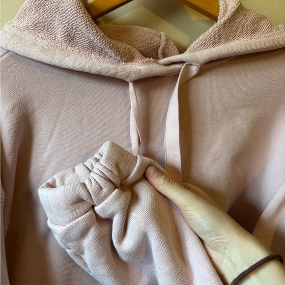 Pink Cropped Hoodie Sweatshirt - Picture 6 of 11